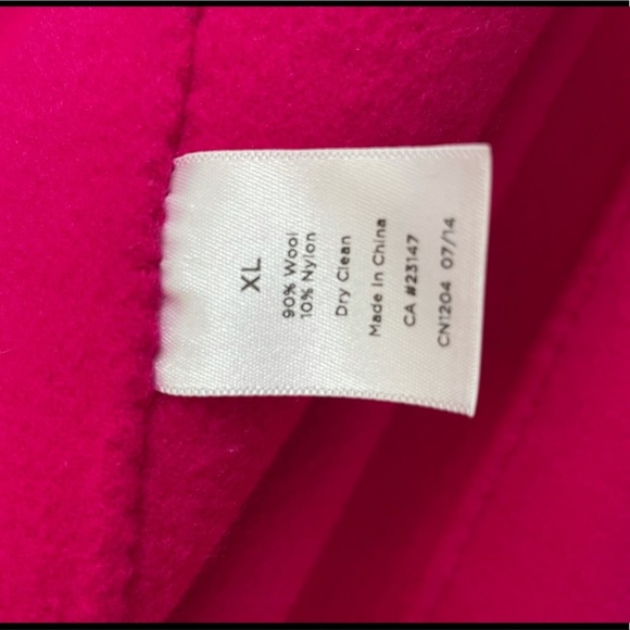 Hot Pink Wing Collar Wool Jacket - Solid - Open Front - Bright - Picture 13 of 16